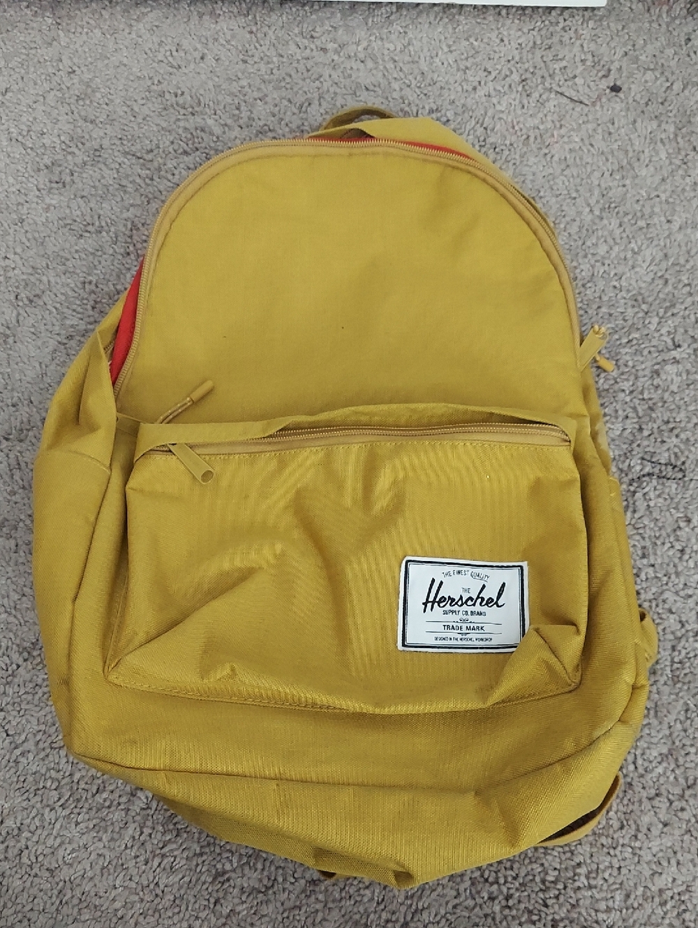Herschel Supply Company Yellow Canvas Backpack with Front Pocket